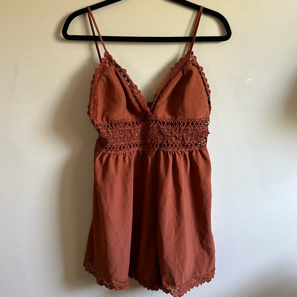 Cider rusty orange cute romper L